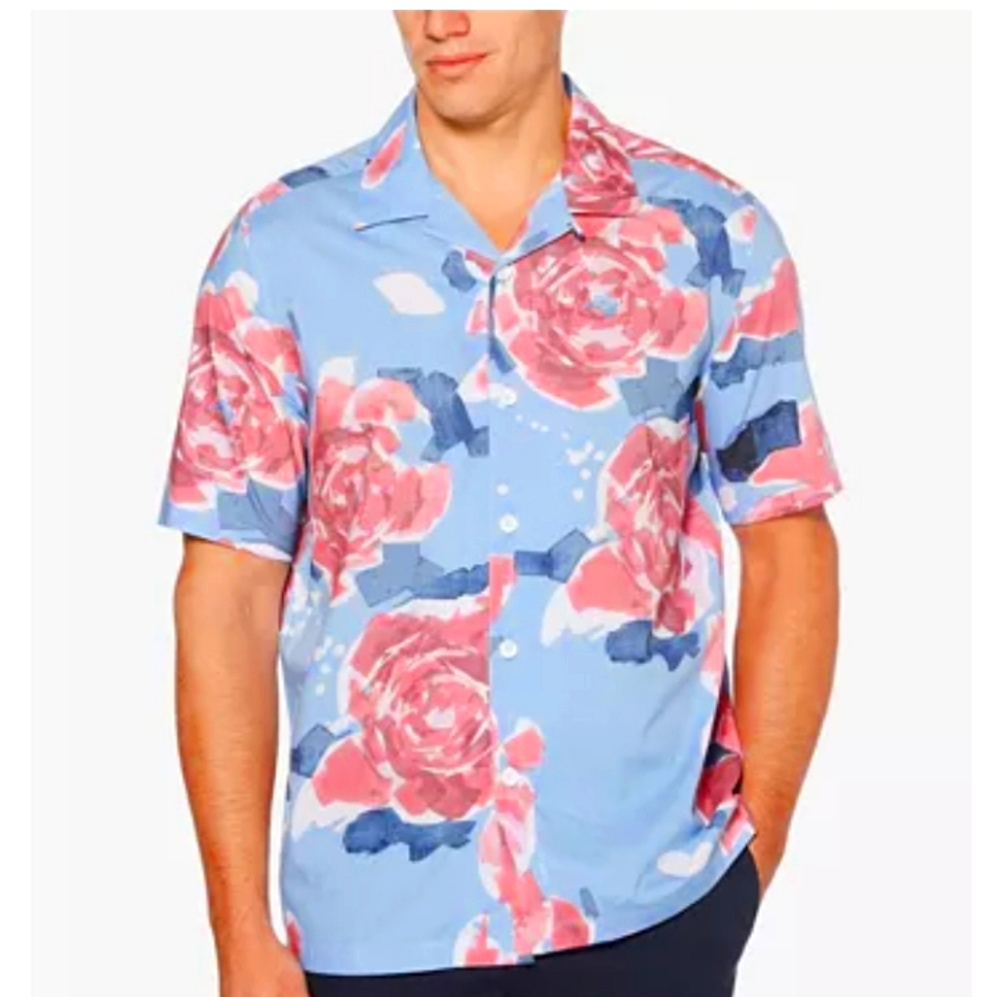 Perry Ellis Men's Rose Graphic Shirt